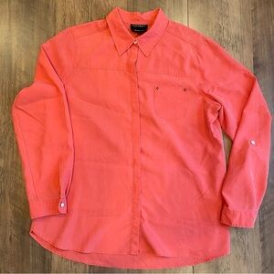 Foxcroft • Dark Peach • Shaped Fit Button Up Blouse • Size 14 • EUC